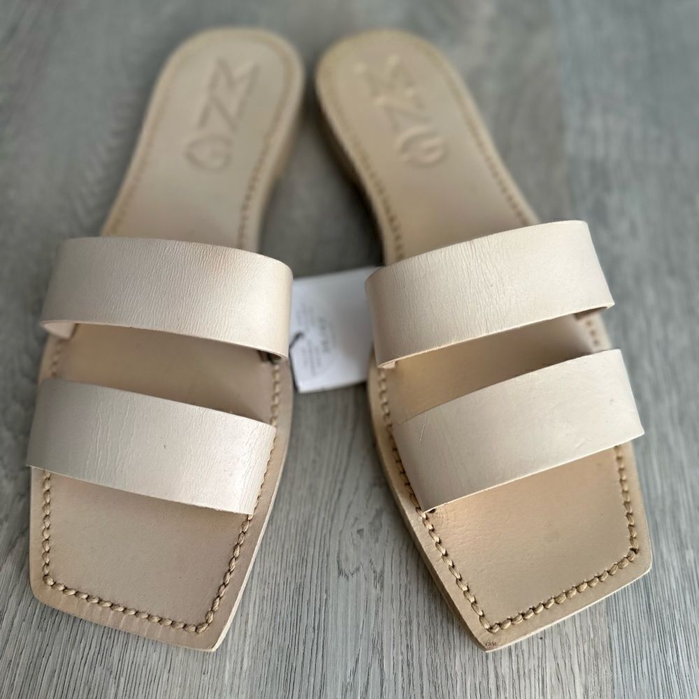 Mango Genuine Leather Sandals Flats